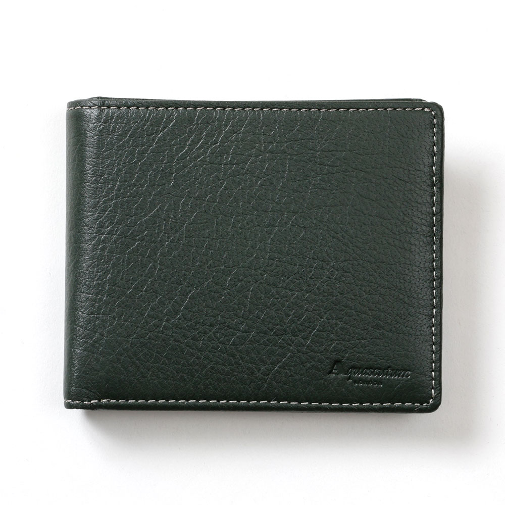 【アクアスキュータム】クロイドン 二つ折り財布 片ベラ付き 小銭入れ付