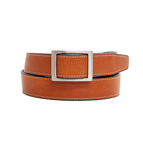 【レザーグッズモリヤ】スマートバックル 穴無しベルト 革巻きなし サイズ調整可 日本製