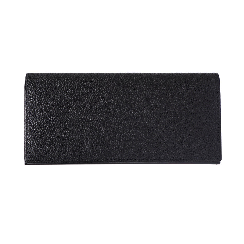 Mikado【ミカド】黒桟革 長財布 二つ折り 小銭入れなし 日本製