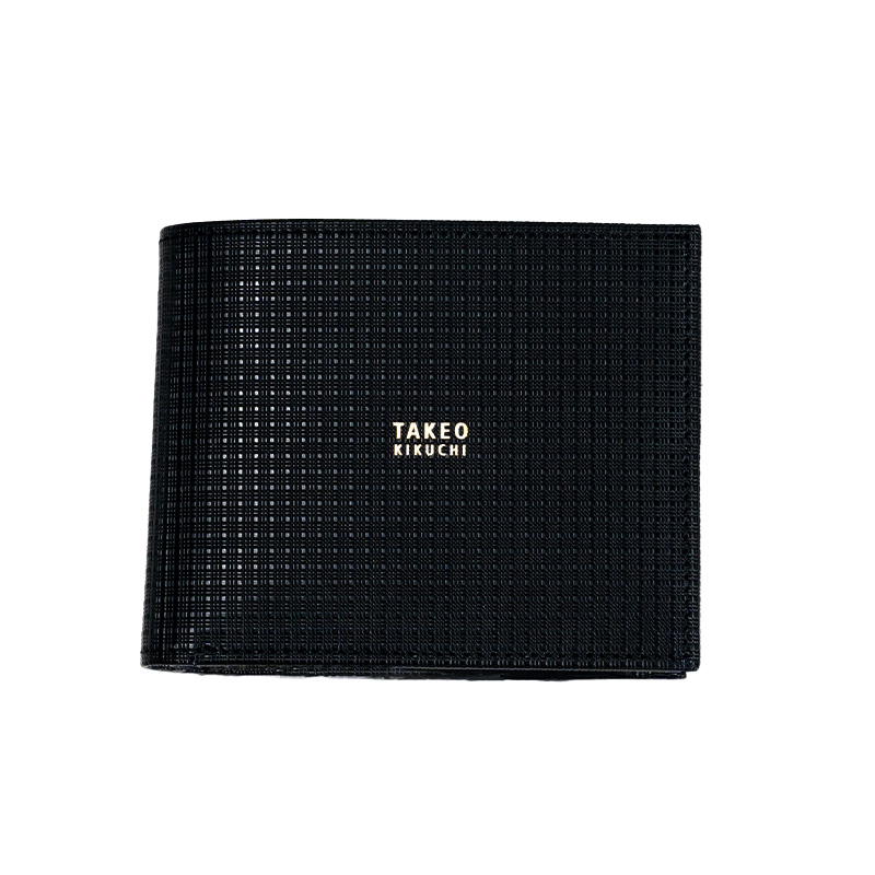 【タケオキクチ】 トリプルエンボス 二つ折り財布 小銭入れ付